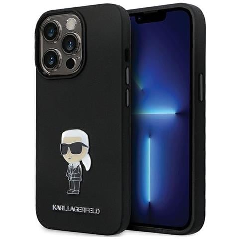 Custodia In Silicone Ikonik Metal Pin Di Karl Lagerfeld Per Iphone 14 Pro Max - Nera - Foto 1