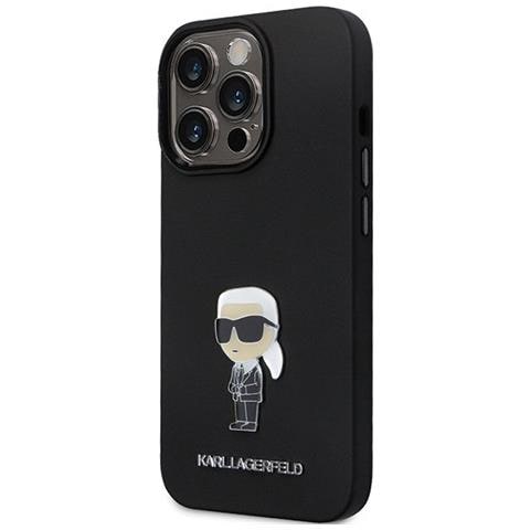 Custodia In Silicone Ikonik Metal Pin Di Karl Lagerfeld Per Iphone 14 Pro Max - Nera - Foto 2