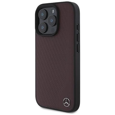 Custodia In Pelle Con Imitazione Legno ""mb"" Magsafe Per Iphone 16 Pro Max - Rossa - Foto 2