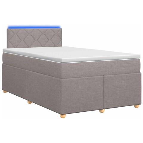 Letto box spring con materasso Tortora 120 x 200 cm Tessuto - Foto 1
