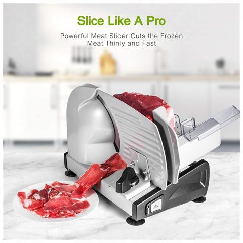 Affettatrice elettrica SL-518, 150 W, lama 19 cm, taglio 0-15 mm, argento - Foto 3
