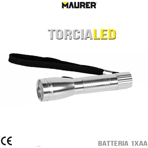 Mini torcia 1 Led in alluminio portatile Batteria stilo AA Maurer - Foto 2