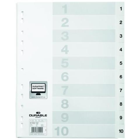 Divisorio Numerico 1-10 10 Tasti Foratura Univ Ppl A4 Bianco - Foto 1