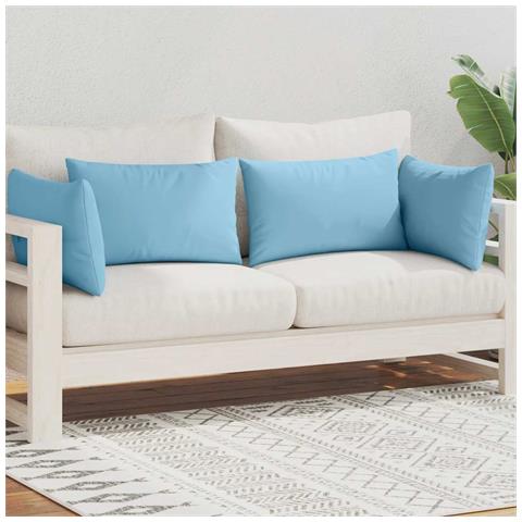 Cuscini Da Esterno 4 Pz 60x40 Cm Celesti - Foto 2