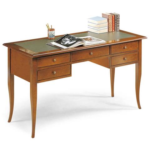 Darwin - Scrittoio Piano In Pelle In Legno Massello 150 X 75 - Foto 1