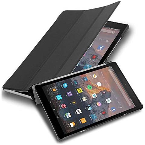 Custodia Per Tablet Compatibile Con Kindlefire Hd 10 2017 (7. Gen.) In Nero Satin - Coperchio Protettiva Ultra Sottile Con Funzione Auto Wake Up E Stand - Foto 1