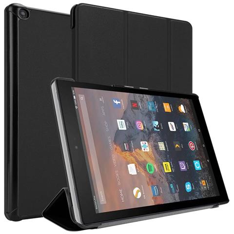 Custodia Per Tablet Compatibile Con Kindlefire Hd 10 2017 (7. Gen.) In Nero Satin - Coperchio Protettiva Ultra Sottile Con Funzione Auto Wake Up E Stand - Foto 11