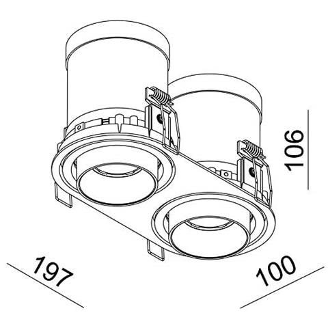 Lampada Da Incasso Da Soffitto Rigel Mini Round Double 2 X 11 W 3000 K - Foto 2