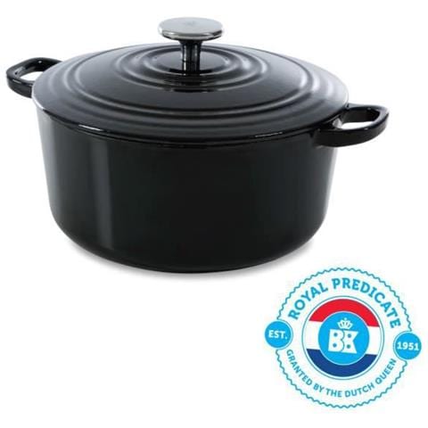 Pentole Bk H6071.524 Casseruola Rotonda In Ghisa Bk Bourgogne - 24 Cm - 4.2l - Rivestimento Smaltato - Coperchio Con Anelli - Foto 1