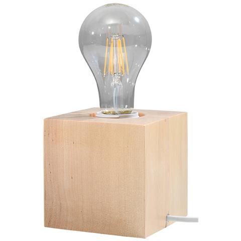 Lampada Da Tavolo Legno Naturale E27 - Foto 1