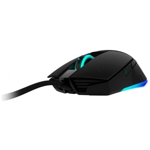 ThunderX3 AM7HEX AM7 - Mouse Gaming Pro (7 effetti di luce, Interruttori omrom, 12000 DPI, piedini in teflon, software Hex, 8 pulsanti programmabili), Nero / Ciano - Foto 1