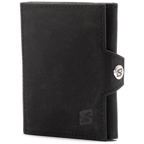 Portafoglio da uomo in pelle premium, ""Genius"", Nero /Marrone - Foto 1