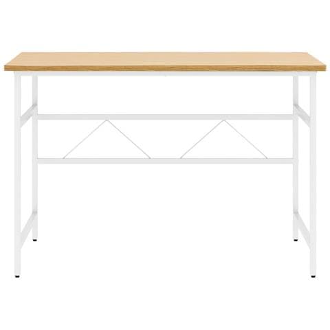 Scrivania Computer Bianca Rovere Chiaro 105x55x72cm Mdf Metallo - Foto 1