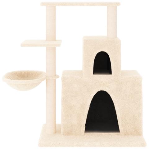 Albero Per Gatti Con Tiragraffi In Sisal Crema 83 Cm - Foto 2