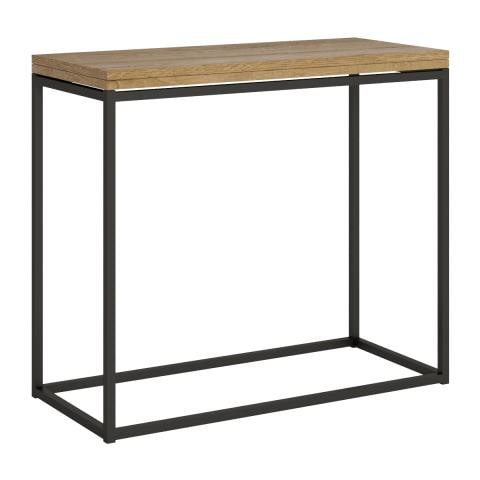 Consolle Apribile 90x45/90 Cm Nordica Libra Telaio Antracite - Quercia Natura - Foto 1