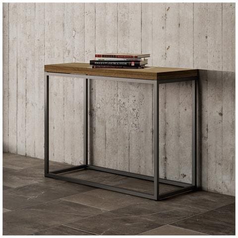 Consolle Apribile 90x45/90 Cm Nordica Libra Telaio Antracite - Quercia Natura - Foto 5