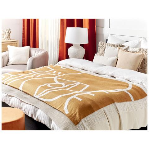Coperta Palhi Tessuto 130 X 170 Cm Arancione - Foto 1