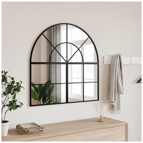 Specchio Da Parete Nero 80x80 Cm Arco In Ferro - Foto 1