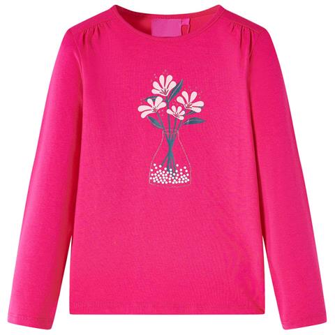 Maglietta Da Bambina A Maniche Lunghe Fucsia 128 - Foto 1