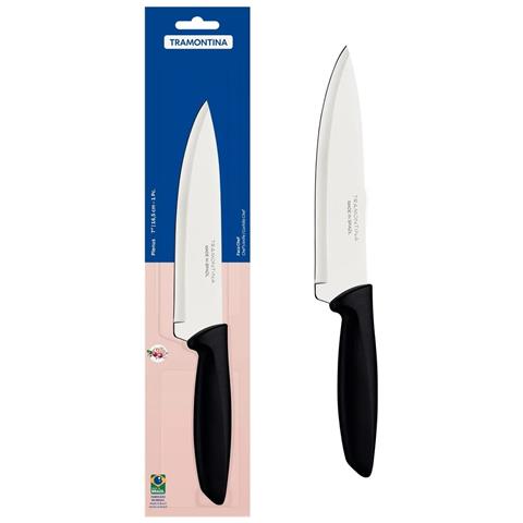 Tramontina Plenus Coltello Cm 18, Da Cucina Lama Acciaio Manico Polipropilene Nero - Foto 1