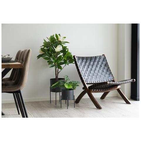 Set 2 Vasi Per Piante Pavia - Grigio - Metallo - 26,5x26,5x28,5 Cm - Foto 8