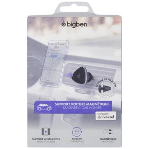 Supporto Auto Per Smartphone Magnetico Fissaggio Ventilazione, Nero - Foto 5