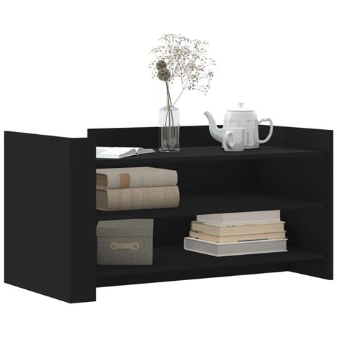 Tavolino Da Salotto Nero 100x50x50 Cm Legno Multistrato - Foto 3