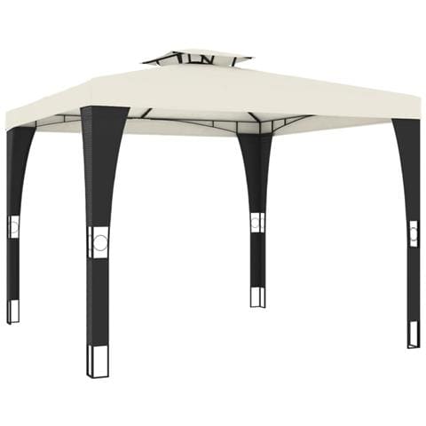 Gazebo Con Tetto Doppio Crema 2,98x2,98 M In Acciaio - Foto 2