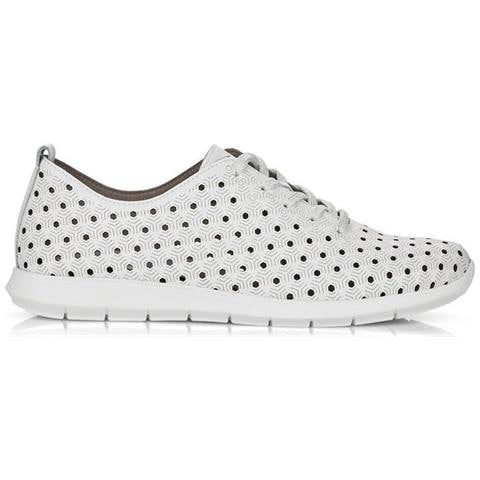 White Casual Closed Shoes Scarpe Basse Pelle Scarpe Donna Bianco Eu 36, R7101-80 - Foto 1