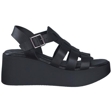 Black Casual Open Sandals Sandali Pelle Scarpe Donna Nero Eu 38, 1-28018-42 001 - Foto 2