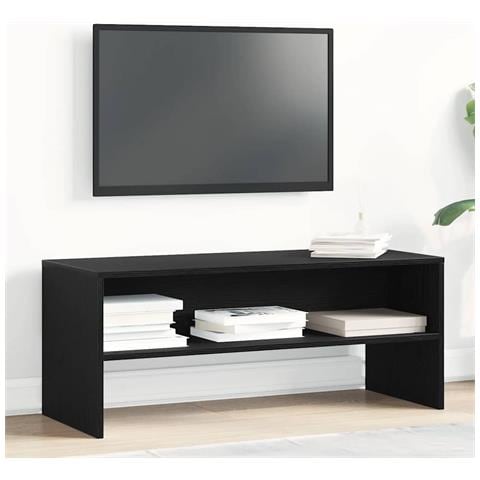 Mobile Porta TV Rovere Nero 100x40x40 cm in Legno Multistrato - Foto 1