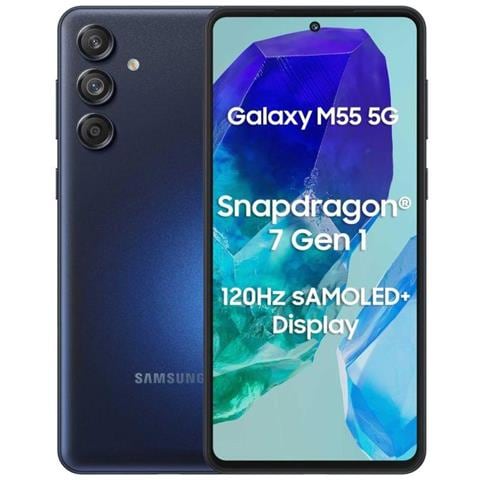 Galaxy M55 5G 256GB 8GB Ram Display 6.7" AMOLED Main Camera 50MP Dual Sim Slot Nano SD Android 14 5000 mAh Black Europa - Foto 1