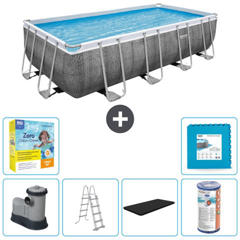 Piscina Fuori Terra - Rettangolo - 549x274x122 Cm - Grigio - Include Accessori Coordinati Cb34 - Foto 1