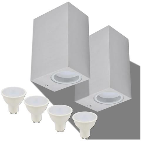 Applique Led Da Parete Quadrata 2 Pz Proiezione Alto /in Basso - Foto 1