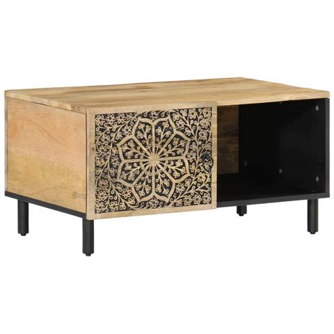 Lusso Casadino - Tavolino Da Salotto 80x50x40 Cm Legno Massello Di Mango - Foto 1