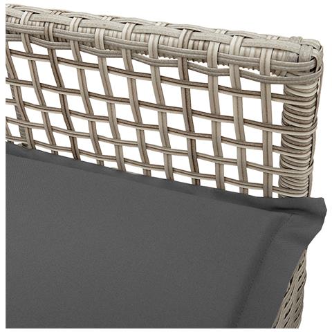 Sdraio da giardino  2 pcs con cuscini Grigio chiaro Polyrattan - Foto 9