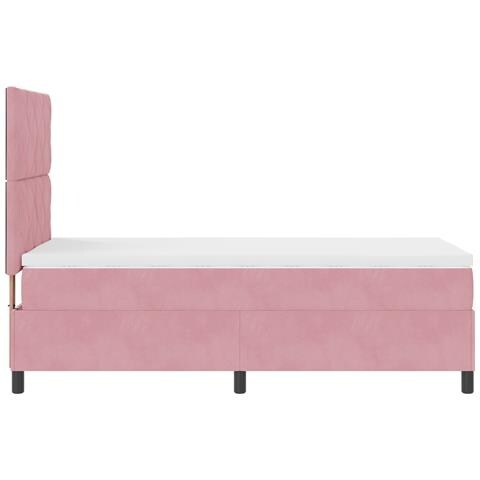 Letto a Rete con Materasso Rosa Singolo in Velluto - Foto 9