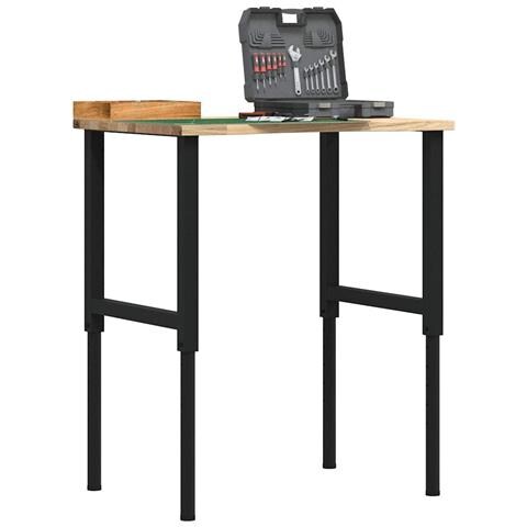 Banco da Lavoro 80x60x(71,5-98) cm Legno Massello Rovere - Foto 2