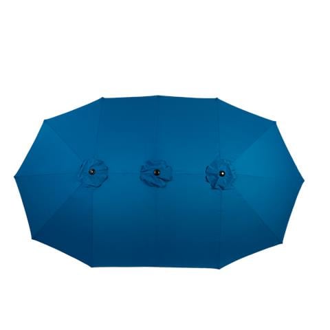Ombrello Da Esterno A Doppia Faccia Da 14,8 Piedi Rettangolare Grande Con Manovella (blu Scuro) (senza Base) - Foto 2
