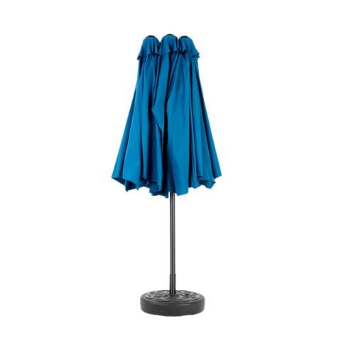 Ombrello Da Esterno A Doppia Faccia Da 14,8 Piedi Rettangolare Grande Con Manovella (blu Scuro) (senza Base) - Foto 4