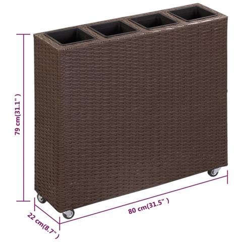 Lusso Casadino - Letto Rialzato Con 4 Vasi 80x22x79 Cm In Polyrattan Marrone - Foto 7