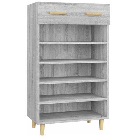 Lusso Casadino -  Scarpiera Grigio Sonoma 60x35x105 Cm In Legno Multistrato - Foto 1