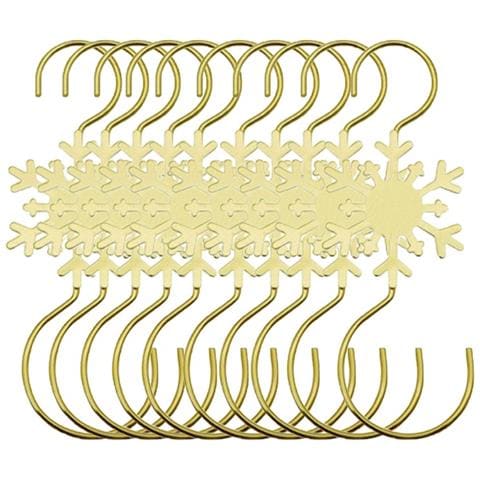 Grandi Ganci A Fiocco Di Neve Per Ornamenti - Set Da 10, Appendini In Metallo Per Decorazioni Albero Di Natale Gold - Foto 1