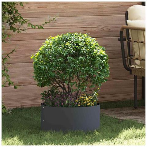 Vaso da giardino Antracite 40 x 40 x 20 cm Acciaio - Foto 2