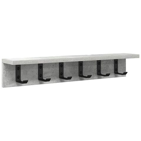 Appendiabiti a muro Grigio cemento 60 x 10.5 x 10.5 cm - Foto 1
