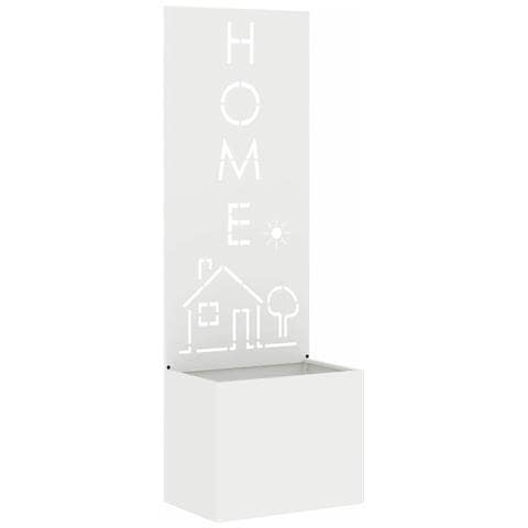Vaso da Giardino con Pannello Decorativo Bianco 50 x 140 cm - Foto 1