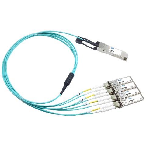 QSFP-4SFP10-AOC5M-OS cavo InfiniBand e in fibra ottica 5 m QSFP+ 4x SFP+ AOC Arancione, Colore acqua - Foto 1