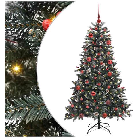 Albero di Natale artificiale con 150 LED Verde 150 cm - Foto 1