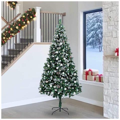 Albero di Natale artificiale con 300 LED Verde 240 cm - Foto 2