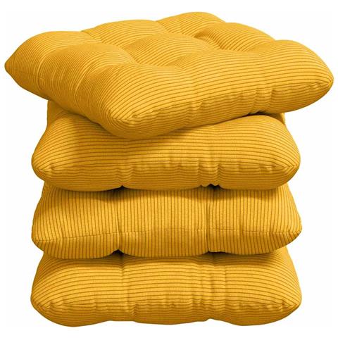 Cuscini per Seduta 4 pcs Giallo Chiaro 45 x 45 cm - Foto 1